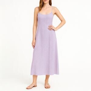 Mango MNG Purple Floral Sleeveless Cami Camisole Midi Slip Tank Dress Size M